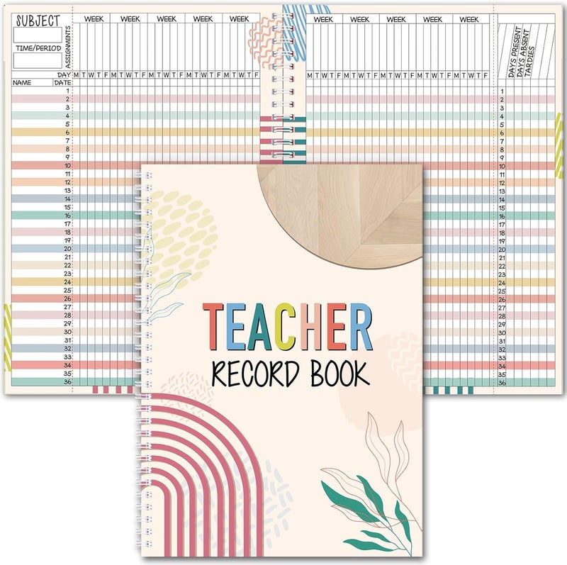 Fuyoooo Teacher Record Book Teacher Grade Books 2026-2027 Spiral Bound Record Planner 2026 Class Grade Book Office Favors for Classroom Attendance Decoration Double Sided(True to You) - Image 1